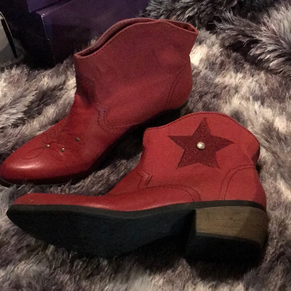 Red ankle boots cowgirl sz 10